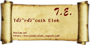 Töröcsik Elek névjegykártya