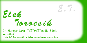 elek torocsik business card